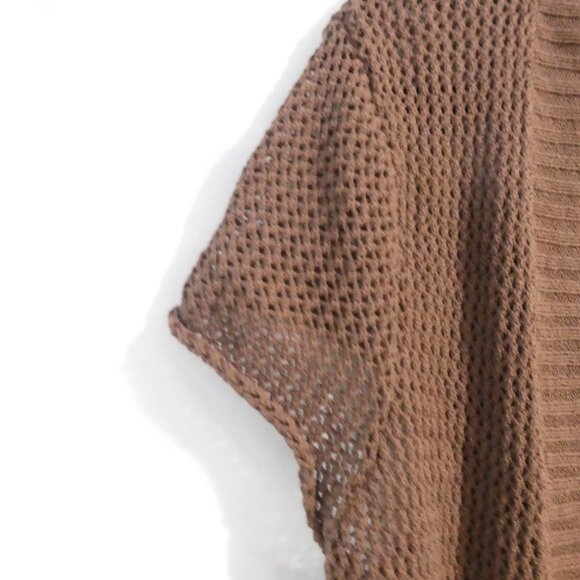 RAFAELLA | medium | Brown Short Sleeve Knit Open Front Cardigan - Shrug | NWOT - Picture 3 of 14